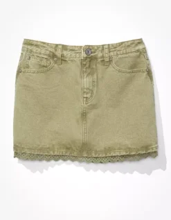 AE Super High-Waisted Lace Denim Mini Skirt -American Eagle Online Shop 9332 4574 309 f